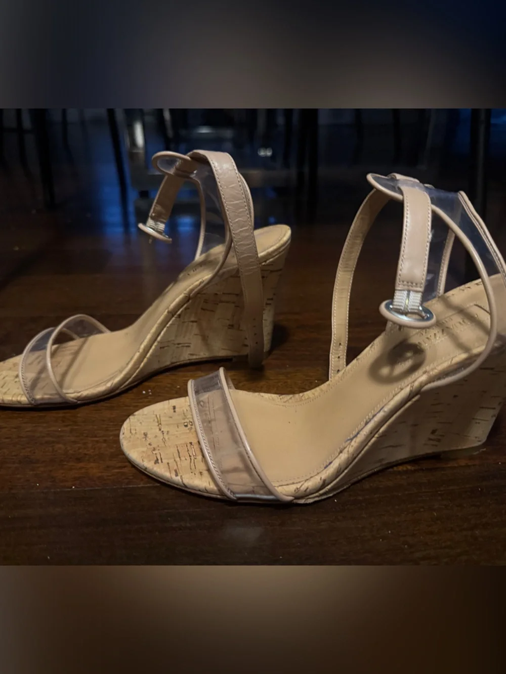 Women's Nude Strappy Cork Sandals